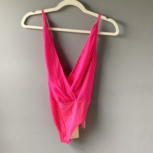 NWT SUPERDOWN Revolve Hot Pink Bodysuit